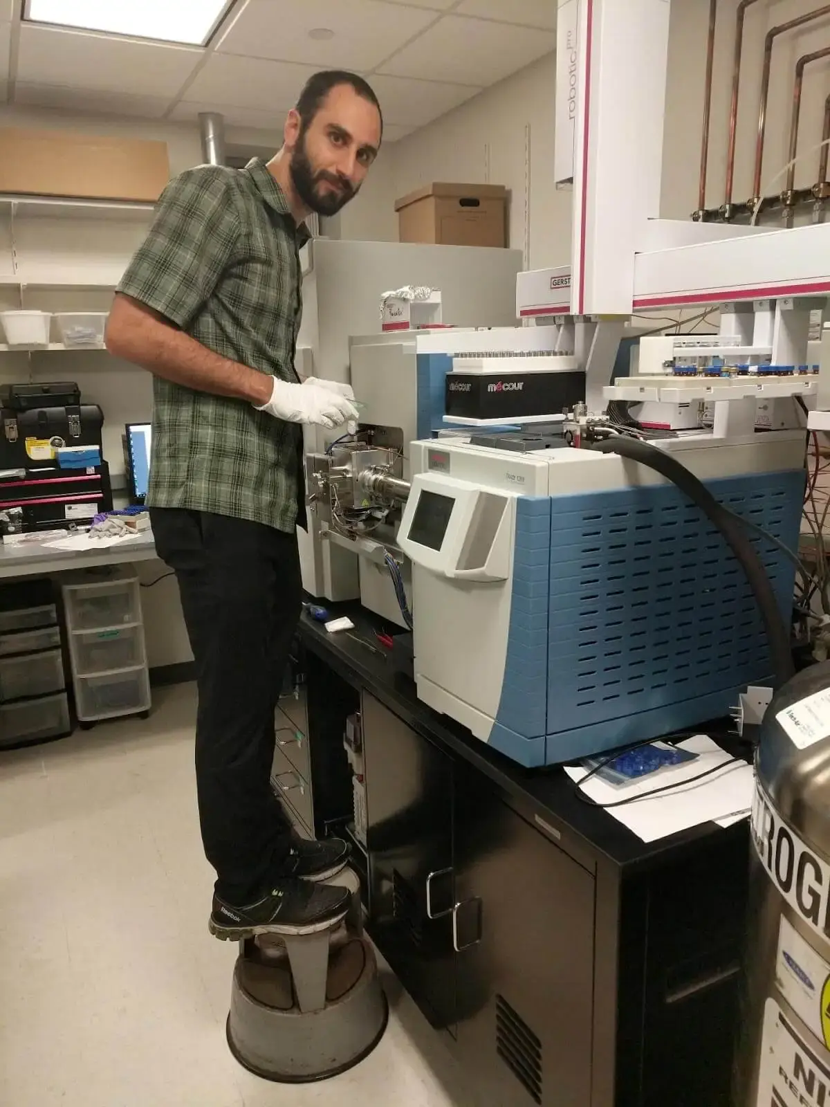 Jeremy hard at work in the laboratory
